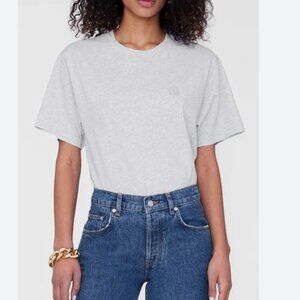 ANINE BING Lili Monogram Tee Heather Grey Size Medium